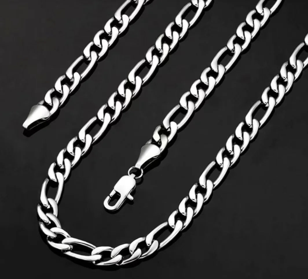 men's silver figaro chain