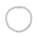 12mm Clustered Tennis Chain White Gold-5-Mixxchains