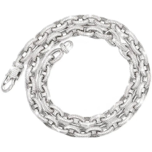 10mm Iced Out Cuban Link Chain with Ring Clasp-2-Mixxchains