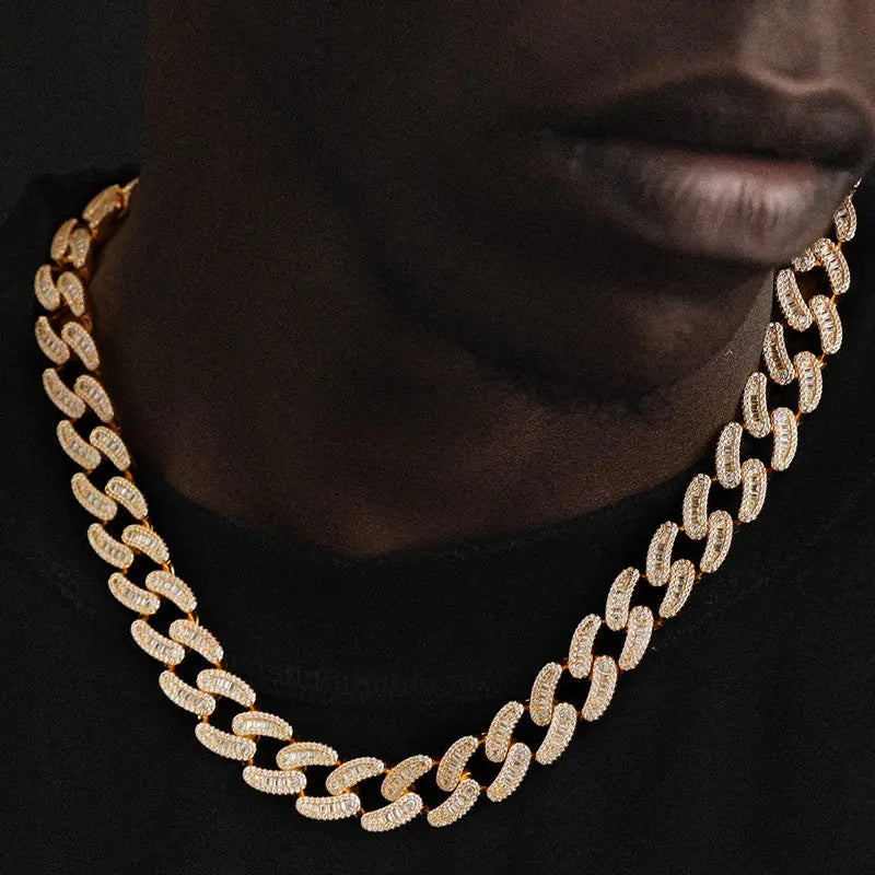 15mm Iced Out Cuban Link Chain in Yellow Gold-3-Mixxchains