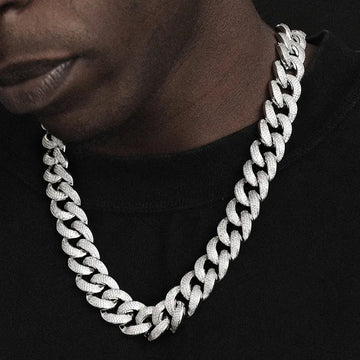 18mm Iced Out Cuban Link Chain in White Gold-1-Mixxchains
