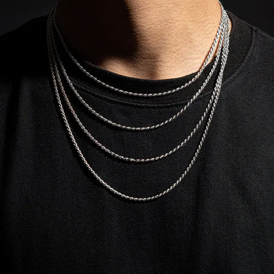 3mm Rope Chain Solid 925 Sterling Silver-1-Mixxchains