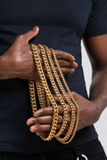 8mm Gold Miami Cuban Link Chain for Men MIXX CHAINS