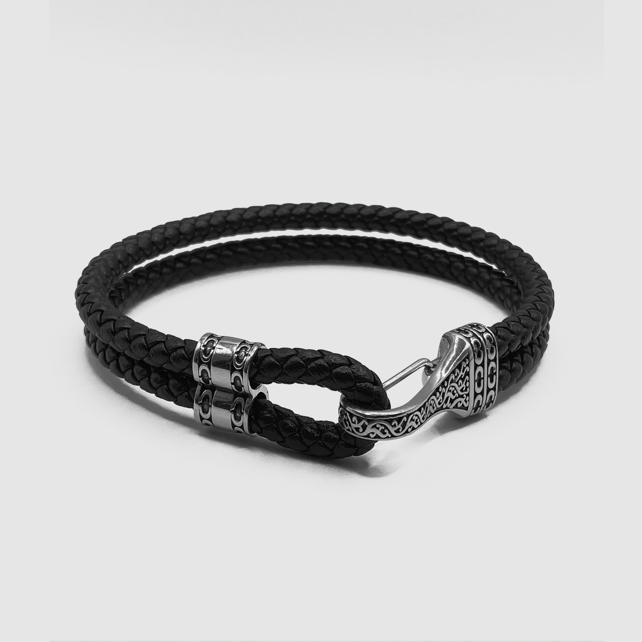 Leather Rope Bracelet (Silver)