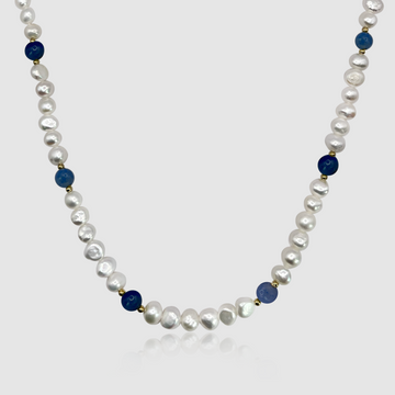 Cobalt Blue - Real Pearl Necklace