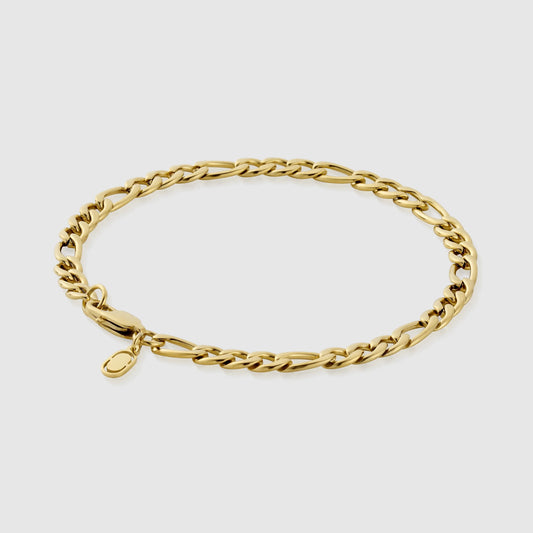 Gold Figaro Bracelet (5mm) MIXX CHAINS