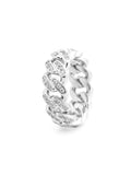 Diamond Cuban Link Ring in White Gold-2-Mixxchains